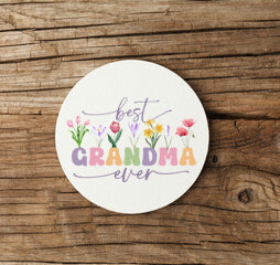 Best Grandma Ever Mug Personalised Coaster - Candles Sniffs & Gifts 
