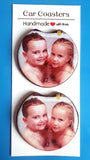 Personalised Father's Day Car Coasters Any Photo Pack Of 2 - Candles Sniffs & Gifts 
