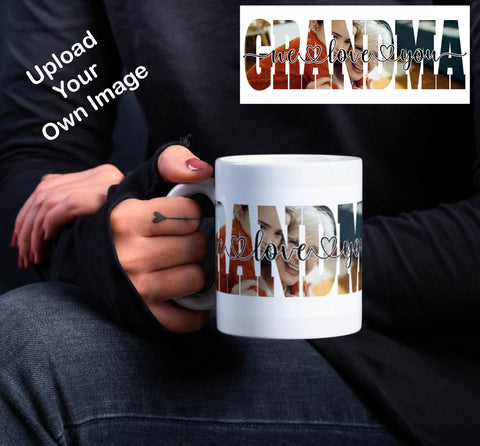 Personalised Gift Photo Grandma We Love You Mug - Candles Sniffs & Gifts 