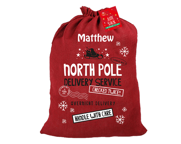 Personalised Red Sack Christmas Gift - Candles Sniffs & Gifts 