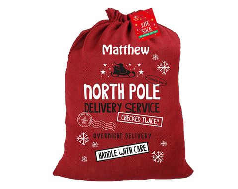 Personalised Red Sack Christmas Gift - Candles Sniffs & Gifts 