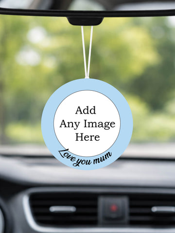 Blue Love You Mum Personalised Scented Car Air Freshener - Add Any Photo Or Image Mother's Day Gift - Candles Sniffs & Gifts