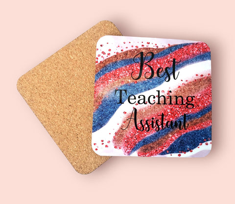 Copy of Best Teaching Assistant Colourful Waves Coaster - Candles Sniffs & Gifts 