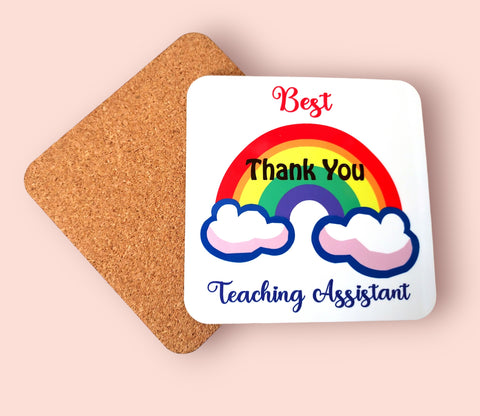 Best Teaching Assistant Gift Rainbow Coaster - Candles Sniffs & Gifts 