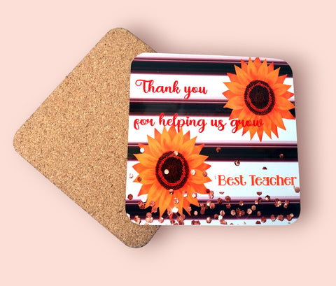 Best Teacher Gift Sunflower Coaster - Candles Sniffs & Gifts 