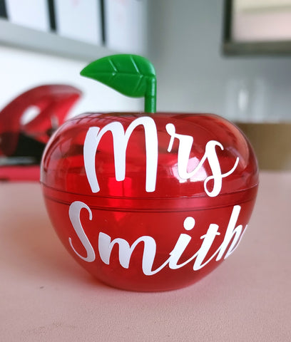 Mini Personalised Teacher or Pupil Gift Apple - Candles Sniffs & Gifts 