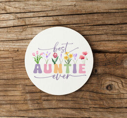 Best Auntie Ever Personalised Coaster - Candles Sniffs & Gifts 