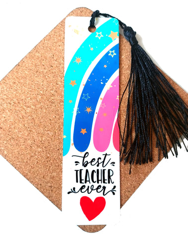 Best Teacher Ever Metal Bookmark Red Heart - Candles Sniffs & Gifts 