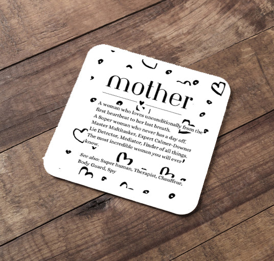 Black & White Mother Coaster - Candles Sniffs & Gifts 