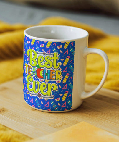 Blue Best Teacher Mug - Candles Sniffs & Gifts 