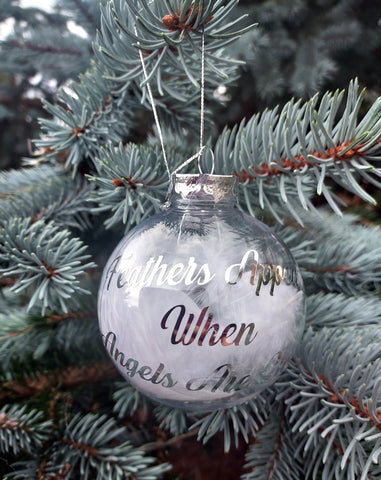 Remembrance Clear Feather Bauble Feathers Appear When Angels Are Near Christmas Gift - Candles Sniffs & Gifts 