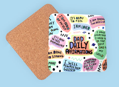 Father's Day Personalised Dad Positive Affirmation Coaster Gift - Candles Sniffs & Gifts 