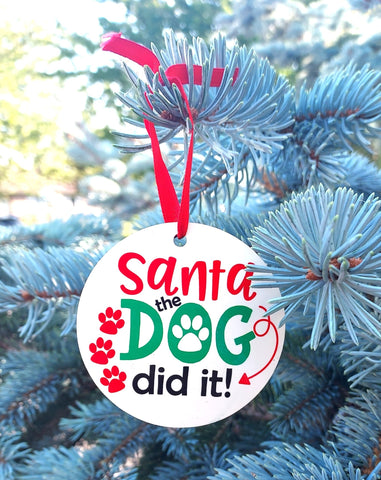 Santa The Dog Did It Christmas Decoration Gift - Candles Sniffs & Gifts 