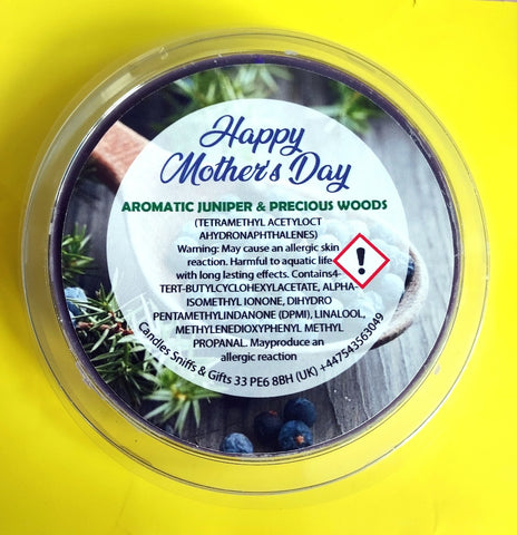 Mother's Day Large Wax Melt Heart Clam Aromatic Juniper & Precious Woods - Candles Sniffs & Gifts 