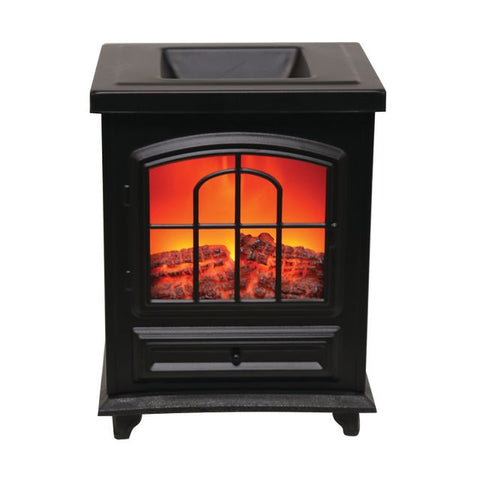 Autumn Winter Christmas Fireplace LED Hot Plate Black Electric Wax Melt Burner Warmer 16cm