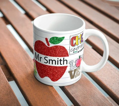 Personalised Teacher Gift Colourful Mug - Candles Sniffs & Gifts 
