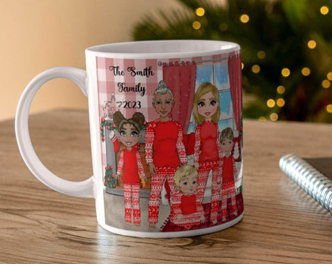 Design your own Personalised Christmas Gift Pyjama Family Mug - Candles Sniffs & Gifts 
