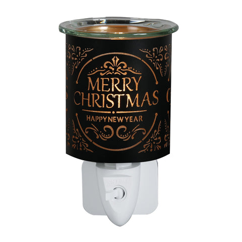Plug In Electric Wax Melt Burner Black Christmas 15w - Candles Sniffs & Gifts 