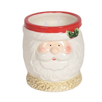 Christmas Santa Unfragranced Candle With Reusable Ceramic Holder - Candles Sniffs & Gifts 