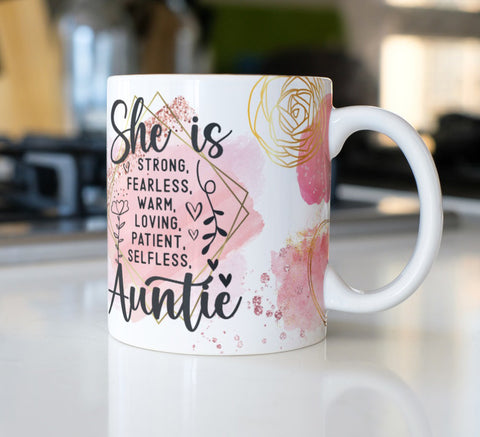 She Is Best Auntie Personalised Mug - Candles Sniffs & Gifts 