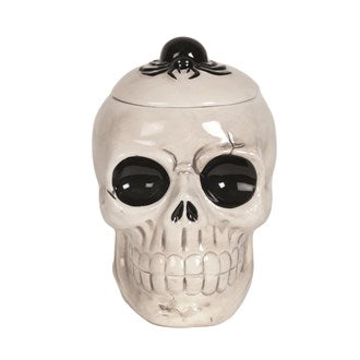 Halloween Skull & Spider Tea Light Burner 14cm - Candles Sniffs & Gifts 
