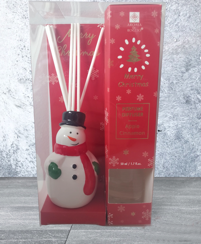Apple Cinnamon Snowman Christmas Ceramic Reed Diffuser - Candles Sniffs & Gifts 