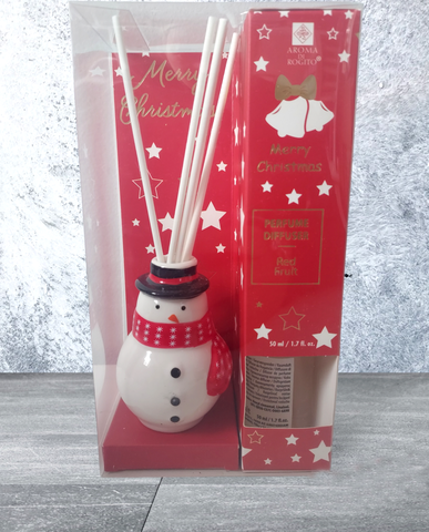 Red Fruit Snowman Christmas Ceramic Reed Diffuser - Candles Sniffs & Gifts 