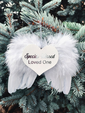 Remembrance Angel's Wings Decoration Special Missed Loved Personalised Christmas Gift - Candles Sniffs & Gifts 