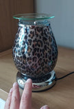 Gold Brown Leopard Print Glitter Touch Sensitive Electric Wax Burner - Candles Sniffs & Gifts 