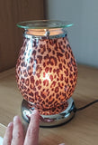 Gold Brown Leopard Print Glitter Touch Sensitive Electric Wax Burner - Candles Sniffs & Gifts 