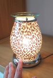 Gold Brown Leopard Print Glitter Touch Sensitive Electric Wax Burner - Candles Sniffs & Gifts 