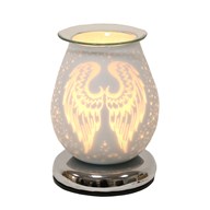 White Satin Electric Angel Wings Burner - Candles Sniffs & Gifts 