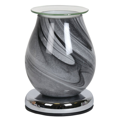 Grey Swirl Touch Sensitive Electric Wax Burner - Candles Sniffs & Gifts 