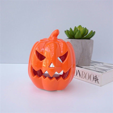 Halloween Pumpkin Tea Light Burner Orange - Candles Sniffs & Gifts 