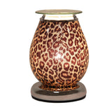 Gold Brown Leopard Print Glitter Touch Sensitive Electric Wax Burner - Candles Sniffs & Gifts 